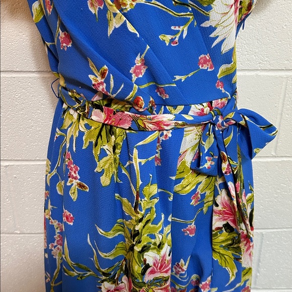 Blue Flowered Hi-Lo Dress 14 - Picture 3 of 9